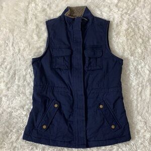 Women’s Sonoma Blue Faux Fur Lining Winter Vest Size Small